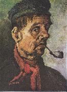 Vincent Van Gogh Head of a peasant with a clay-pipe oil painting on canvas